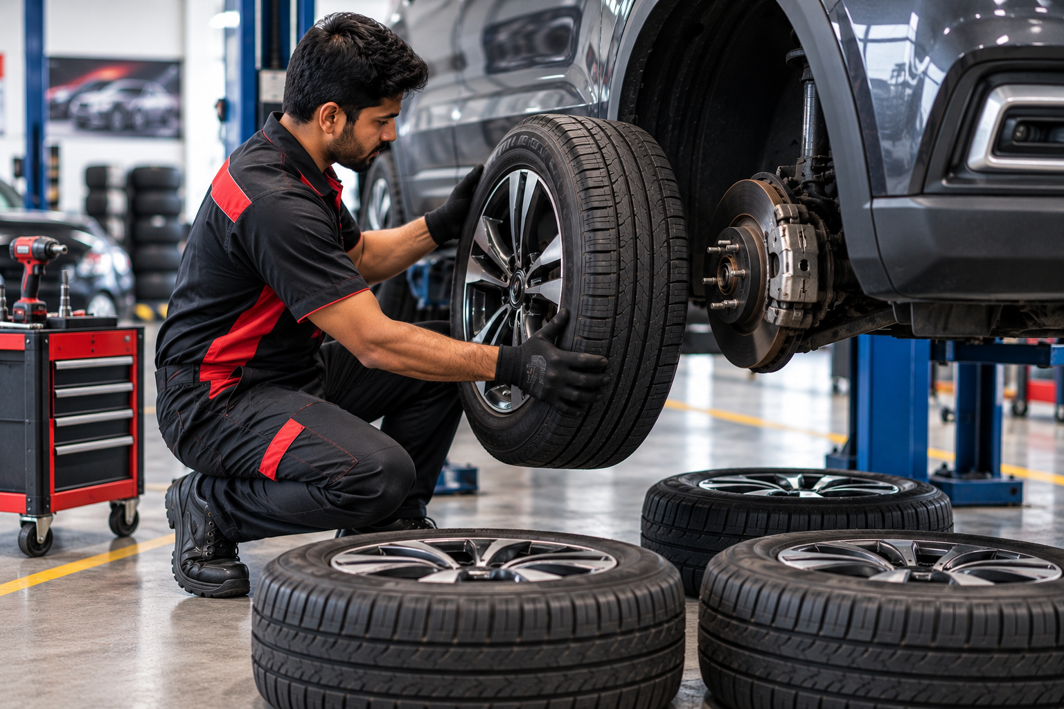 Tyre rotation Bijnor